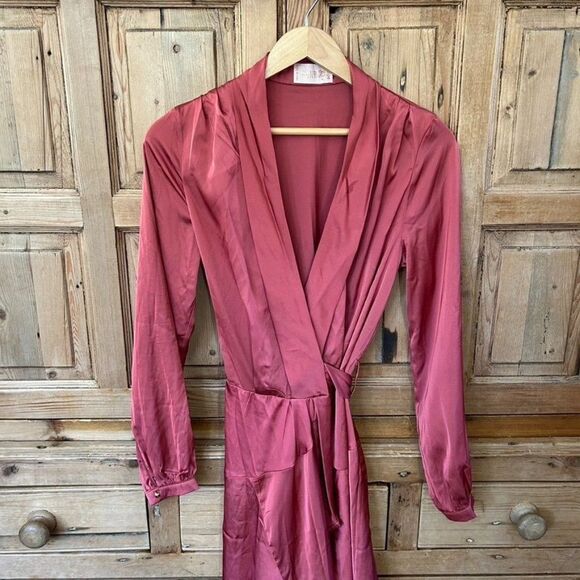 Club L London US 4 / UK 8 Satin Wrap Dress Red / Orange / Coral - Picture 2 of 11